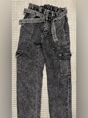 Kancan cargo black washed jeans